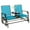 Blue, variant on Outsunny Outdoor Glider Bench with Table Gliding Chair for 2 Flaxen