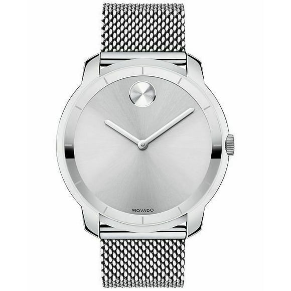 Movado Swiss Bold Stainless Steel Mesh Bracelet Men's Watch 44mm (3600260)