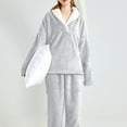 thumbnail image 6 of UAMVSH Womens Warm Fleece Pajamas Sets Sherpa Pullover Tops Pants Loose Fit Loungewear Outfits Comfy Plush Sleepwear Winter Clothes(MediumGray), 6 of 7