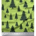 thumbnail image 1 of Soimoi Green Georgette Viscose Fabric Deodar Cedar Tree Print Fabric by the Yard 42 Inch Wide, 1 of 3
