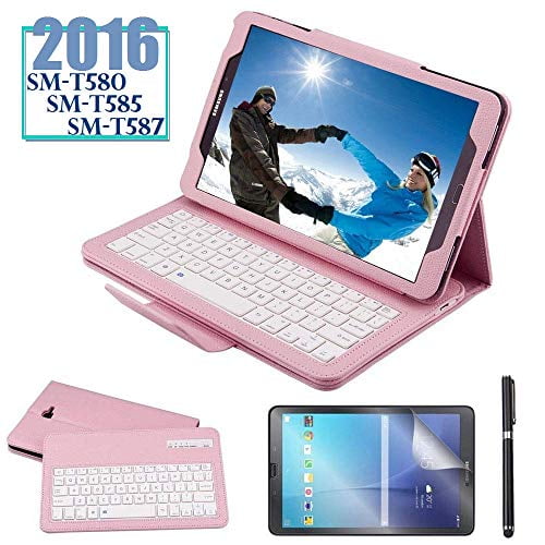REAL-EAGLE Galaxy Tab A 10.1 2019 Keyboard Case SM-T510//T515 Galaxy Tab A 10.1 2019, Black PU Leather Case with Detachable Wireless Bluetooth Keyboard for Samsung Galaxy Tab A 10.1 2019