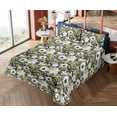 thumbnail image 4 of Ambesonne Leaves Greenery Fitted & Flat Sheet with Sham 3 Pcs Set, Spring Vibes Leafy, Twin, Apple Green Off White, 4 of 5