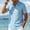 Sky Blue, variant on Josdec Men's Casual Linen Blend Polo Shirt Half-Zip Short Sleeve Business and Daily Tops for Summer Sizes S-XXL