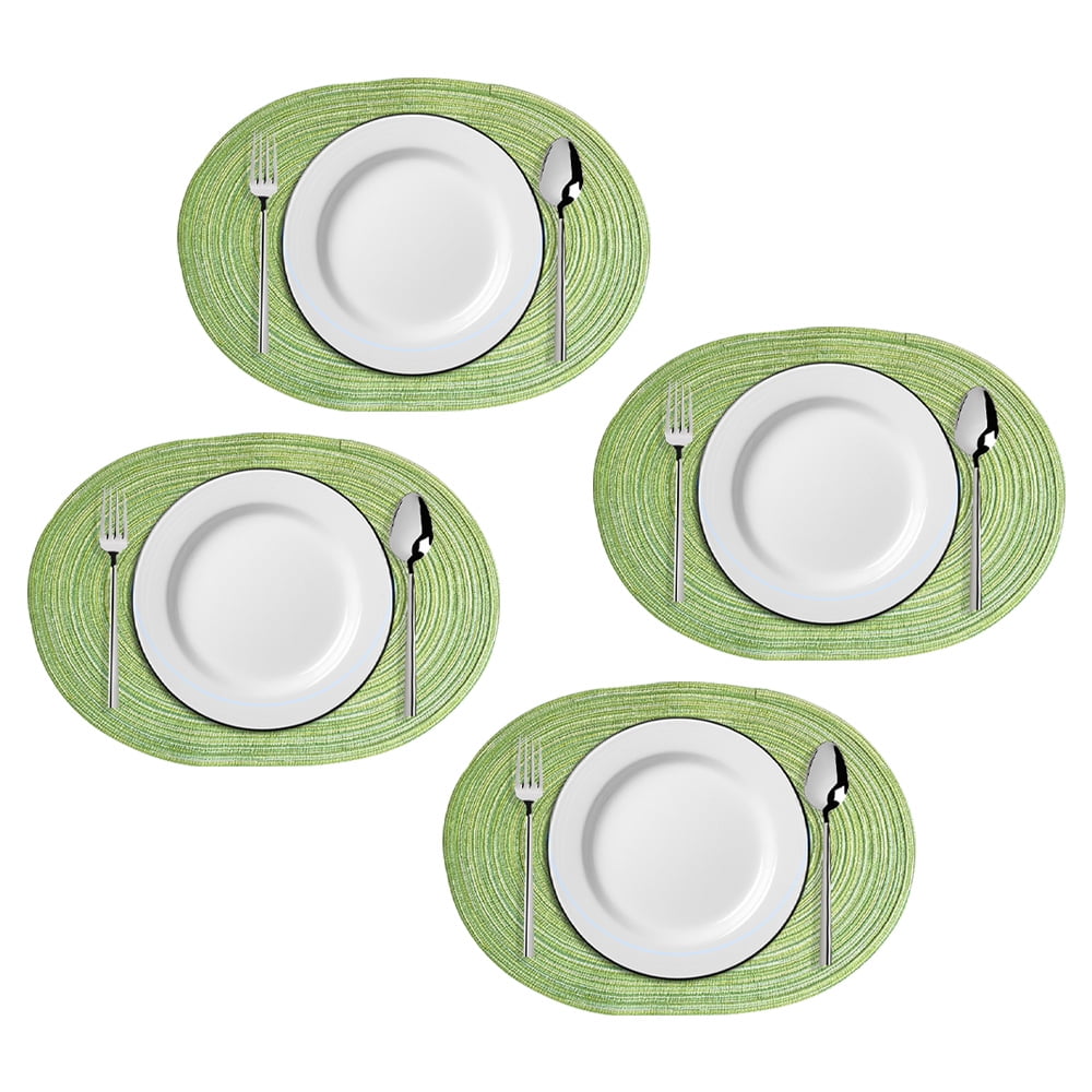 Set of 4 Cotton Placemats Fabric Placemats Outdoor Placemats for Patio Table green