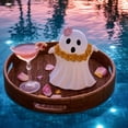 thumbnail image 3 of Summerween Whimsical Flower Lei Ghost Figurine, Compact Cute Ghost Statue Tropical Pool Party Halloween Decorations for Porch Indoor Bedroom Office Farmhouse Entryway Ornament, 3 of 8