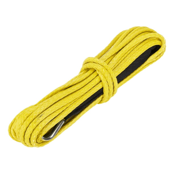 Synthetic Winch Line, Solid Braided All Purpose Winch Cable Winch Rope  Extension Nylon Replacement Towing Rope 7700LBS 15M For Indoor And Outdoor