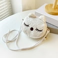 thumbnail image 3 of Mepaouo Girls Cat Crossbody Purse Cute Plush Shoulder Handbag Small Messenger Bag for Women Adult(White), 3 of 4