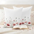 thumbnail image 3 of Vintage Style Flower Pillow Covers 2 Pack Watercolor Red Concubine Pillowcase Waterproof Outdoor Throw Pillow Cover for Patio Garden Square Cushion 16”x16”, 3 of 9