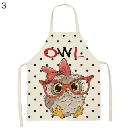 

Grandest Birch Cartoon Parrot Kitchen Apron Sleeveless Cotton Linen Baking Cooking Tools Wipeable Cooking Tool Sleeveless Apron