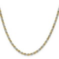thumbnail image 3 of Auriga Fine Jewelry 925 Sterling Silver And Vermeil 2.5 mm Diamond-cut Rope Chain Necklace for Men 26", 3 of 6