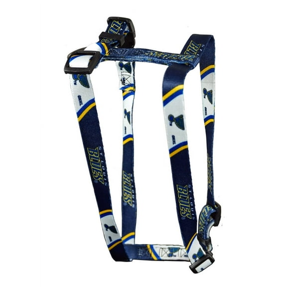 St Louis Hockey Blues Extra Small XS 5/8 Inch Wide Adjustable Dog Harness 8" - 14"