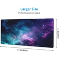 thumbnail image 3 of Purple Galaxy Mouse Pad Gaming Large Desk Mat Non-Slip Rubber Base Mousepad with Stitched Edges Waterproof Desktop Protector Decor Desk Pad for Work Game Office (31.5x11.8 in), 3 of 6