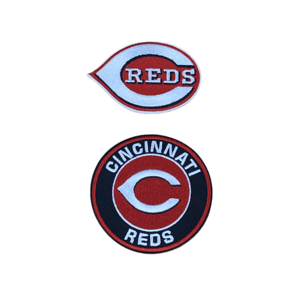 CINCINNATI REDS SET OF 2 EMBROIDERED IRON ON PATCH 3” X 3”