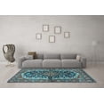 thumbnail image 3 of Ahgly Company Indoor Round Persian Light Blue Traditional Area Rugs, 3' Round, 3 of 4