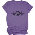 thumbnail image 4 of IWRICH Volleyball T-Shirt Sport Life Crewneck for Women Casual Loose Fit Game Day Tee Tops Dark Purple XL, 4 of 4