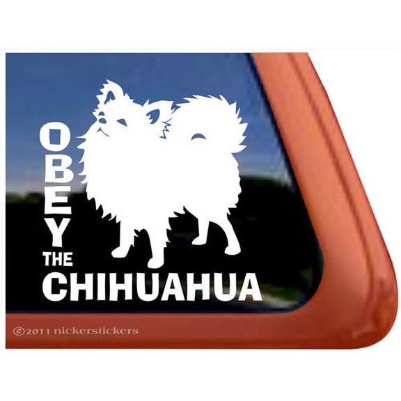 Obey the Chihuahua | High Quality Vinyl Long Hair Chihuahua Dog Window Decal