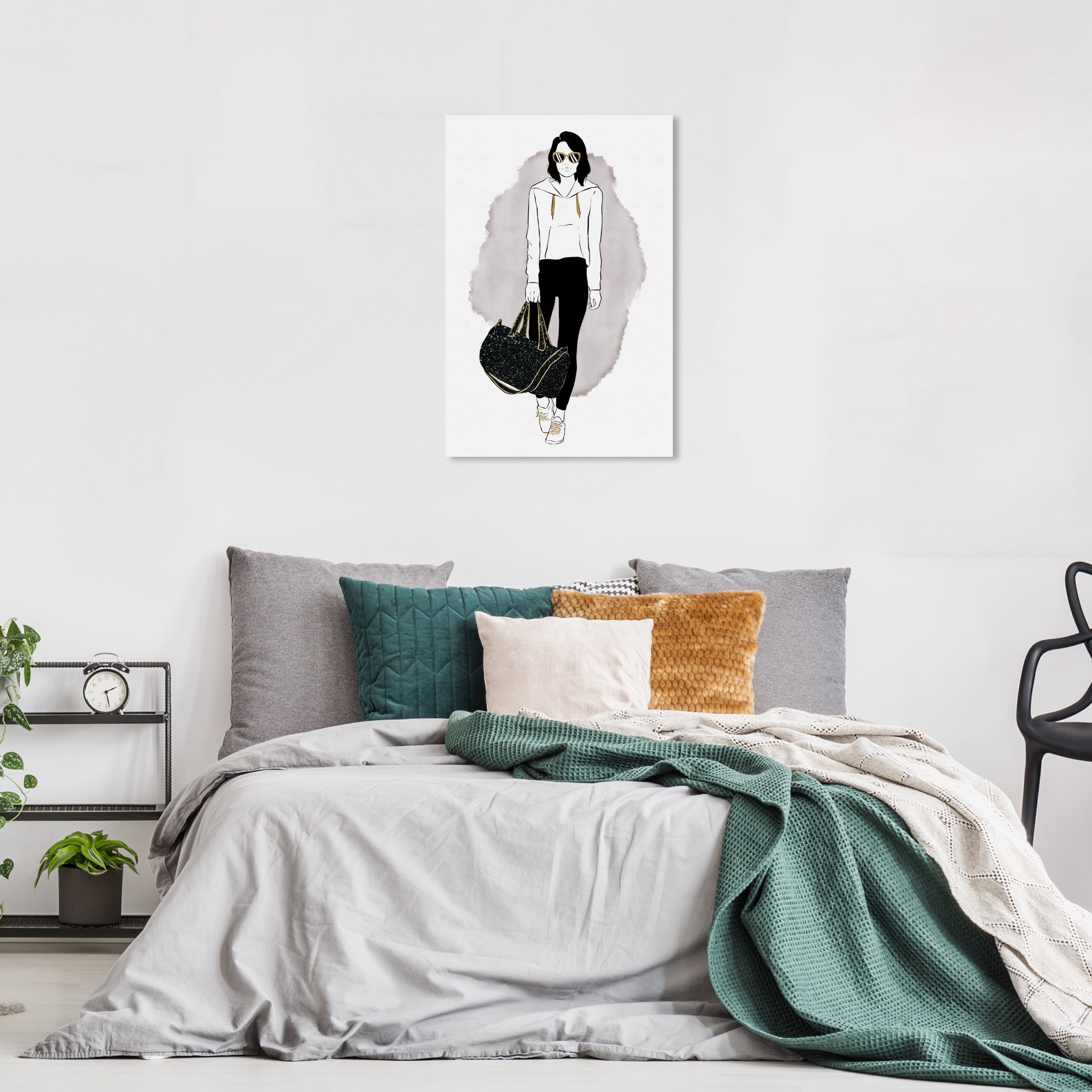 Wynwood Studio Canvas Athletic Aesthetic Fashion and Glam Outfits Wall Art Canvas Print Black 16x24
