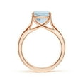 thumbnail image 2 of ANGARA Natural Solitaire Cushion 2.7 ct Aquamarine Split Shank Engagement Ring in 14K Rose Gold for Women (Size-9mm) | March Birthstone, Anniversary, Jewelry Gift for Women | Natural Aquamarine Ring, 2 of 10