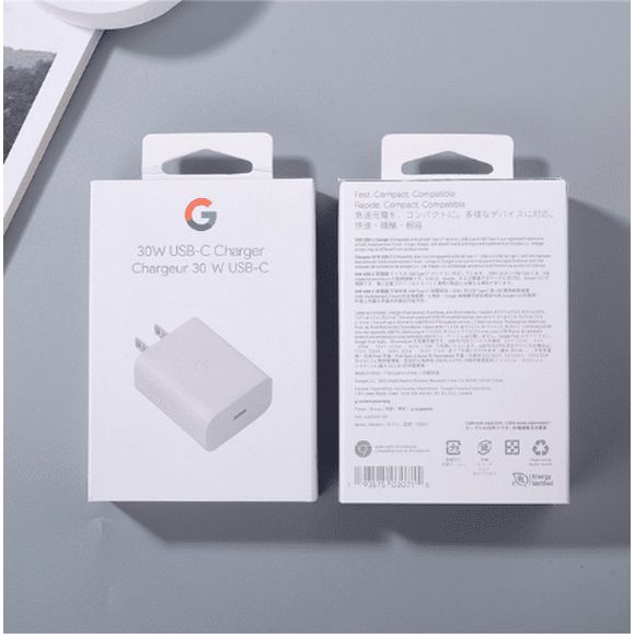 Original Google Pixel 7 6 Pro 30W EU/US/UK Fast Charger Wall Power Travel Adapter USB Type C Cable For Google Pixel 5 6 7 Pro 6A Only US With Box White