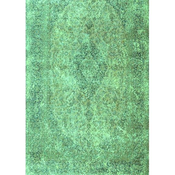 Ahgly Company Machine Washable Indoor Rectangle Persian Turquoise Blue Traditional Area Rugs, 5' x 8'