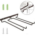 thumbnail image 3 of Wine Glass Hanger Rack, Under Cabinet Foot Glasses Holder, Wine Glass Hanging Shelf, With Screws, Can Hold Two Rows Of Wine -Z, 3 of 5