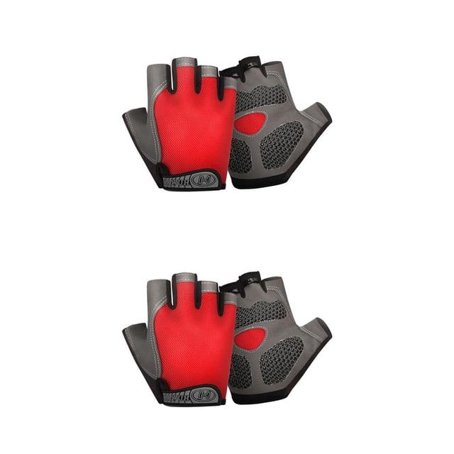 maskred Gants de Cyclisme Anti pour le Choc Antidérapant Gants Demi-Doigts Respirants Rouge M 2Set
