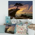 thumbnail image 2 of Designart ' Tree On A Sea Cliff At Evening Light ' Lake House Canvas Wall Art Print, 2 of 4