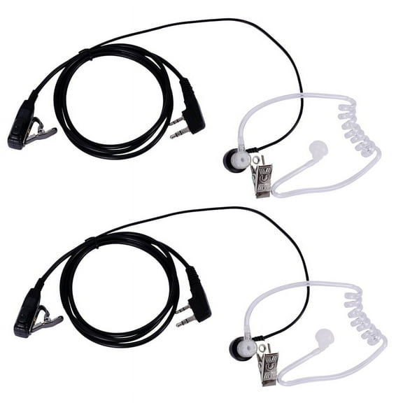 NEW 2X 2 Pin Covert Acoustic Air Tube Mic Microphone Earphone Earbud Headset Earpiece Headphone For