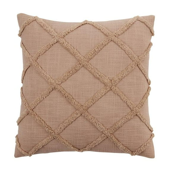 Saro Lifestyle 4400.N20SP Housse d'Oreiller Touffetée en Diamant de 20 Po&44; Naturel