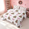 thumbnail image 3 of Erosebridal Bowknot Bow Quilt King, Christmas Tree King Coverlet Set, White Pink, 3pcs, 1 Bedspread and 2 Pillowcases, 3 of 7