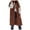 Brown, variant on Wyzesi Winter Trench Coat Women Big And Tall New Ladies Fashion Casual Cotton Padded Jacket Solid Color Hooded Slim Vest Temperawoment Sleeveless Cardigan Long Coat Trench Coat For Women Petite Long