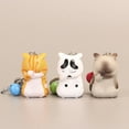 thumbnail image 7 of Cute Shy Cat Keychain Kawaii Chubby Kitten Bell Charm Keyrings Bag Pendant Fashion Animal Key Holder Keys Organizer for Boys Girls KHAKI, 7 of 7