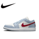 thumbnail image 3 of Nike Air Jordan 1 Low New Listing Zapatillas de baloncesto retro de caña baja Cómodas antideslizantes para hombres y mujeres Gris y blanco, 3 of 5