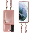 thumbnail image 4 of Nalacover RFID Blocking Wallet Case for Samsung Galaxy S21 Plus, Shockproof PU Leather Magnetic Button Zipper Purse Card Slots & Kickstand Crossbody Phone Case with Shoulder & Wrist Strap,Rosegold, 4 of 12