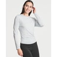 thumbnail image 2 of Real Essentials 4 Pack: Women's Dry-Fit Long-Sleeve Tie Back Open Back Athletic Workout T-Shirt (Available in Plus Size), 2 of 6
