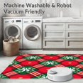 thumbnail image 5 of ODIKA 8'x10' Machine Washable Non-Slip Area Rug, Traditional Tartan Plaid with Holly Berry Accent Motifs High Traffic Rug with Pad, Red, 625710, 5 of 8