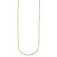 thumbnail image 2 of Diamond2Deal 14K Yellow Gold Polished and Diamond-cut 2.2mm Solid Flat Oval Link Chain Necklace for Women 30", 2 of 5