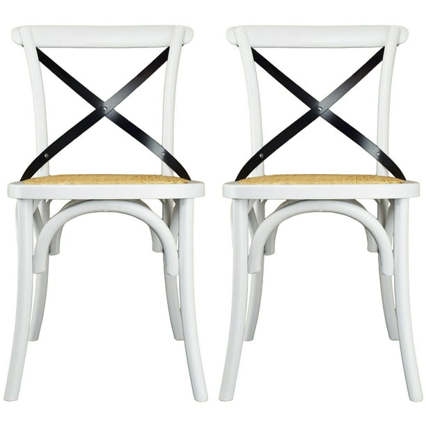 2xhome Set Of 2 White Mid Century Modern Farmhouse Antique Cross Back Chair With X Back