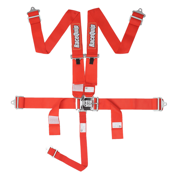 Racequip 711011RQP 5 Point Harness Latch and Link SFI 16.1 Pull Down Adjust Red