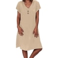 thumbnail image 2 of Tshirt Dress Women Summer Plus Size Short Sleeve V Neck Lightweight Casual Mini Dresses T Shirt Dresses for Women, 2 of 8