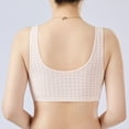 thumbnail image 5 of VISALY Front Button Cotton Wireless Bra Summer Thin Breathable Plus Size Vest Bra Wide Strap Comfort Sleep Bra Plus Size No Underwire Full Coverage Front Closure Padded Support Bralette Pink 38, 5 of 9