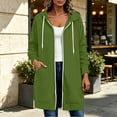 thumbnail image 6 of Hurxie Women Casual Zip up Fleece Hoodies Tunic Sweatshirt Long Jacket Oversized Hoodie with Pockets Full Zipper Hooded for Fall Winter, 6 of 6