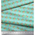 thumbnail image 3 of Soimoi Green Poly Georgette Fabric Stripe,Hippo & Bear Cartoon Printed Craft Fabric by the Yard 42 Inch Wide, 3 of 3