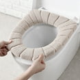 thumbnail image 4 of Yesbay Toilet Seat Cover Comfortable Reusable Fiber Washable Toilet Seat Cushion for Bathroom,Random Color, 4 of 8