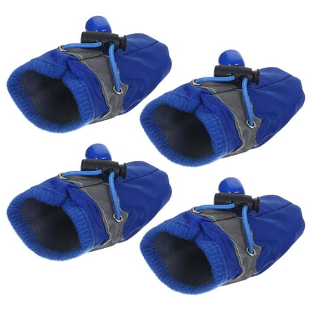 4 Pcs Tiny Dog Shoes Dogs Protection Blue Dog Boots Staff 3.50X2.50X5.00CM