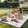 thumbnail image 4 of Red Blue Diamond Outdoor Rug for Patio/Deck/Porch, Non-Slip Large Area Rug 6 x 9 Ft, Modern Geometric Middle Century White Indoor Outdoor Rugs Washable Area Rugs, Reversible Camping Rug Carpet Runner, 4 of 8