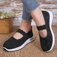 thumbnail image 4 of Gpaecead Women's Knit Mesh Walking Shoes Soft Sole Breathable Non Slip Elastic Strap Comfortable Slip On Flats For Summer Daily B-Black, 4 of 7