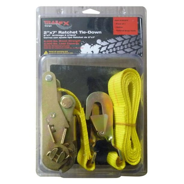 TFX A12041Y 10 ft. x 2 in. Ratchet Cargo Tie Down with Twisted Snap