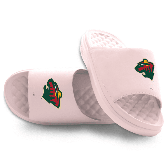 Unisex ISlide Pink Minnesota Wild Primary Motive Slide Sandals