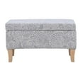 thumbnail image 3 of Linon Stephanie Ottomane de Rangement Rembourrée en Bois, Gris Pierre, 3 of 14